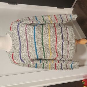Vintage rainbow striped acrylic/wool knit sweater
